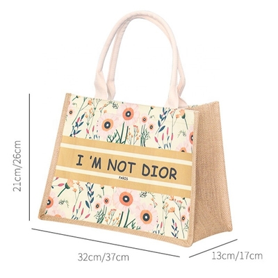Giá tốt. Bao bì jute thân thiện với môi trường tùy chỉnh in hoa Jute mua sắm trực tuyến
