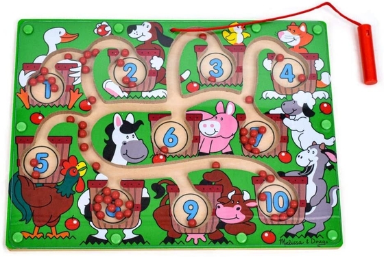 Giá tốt. Trẻ em gỗ số từ tính câu đố mê cung đồ chơi Bead board game trực tuyến