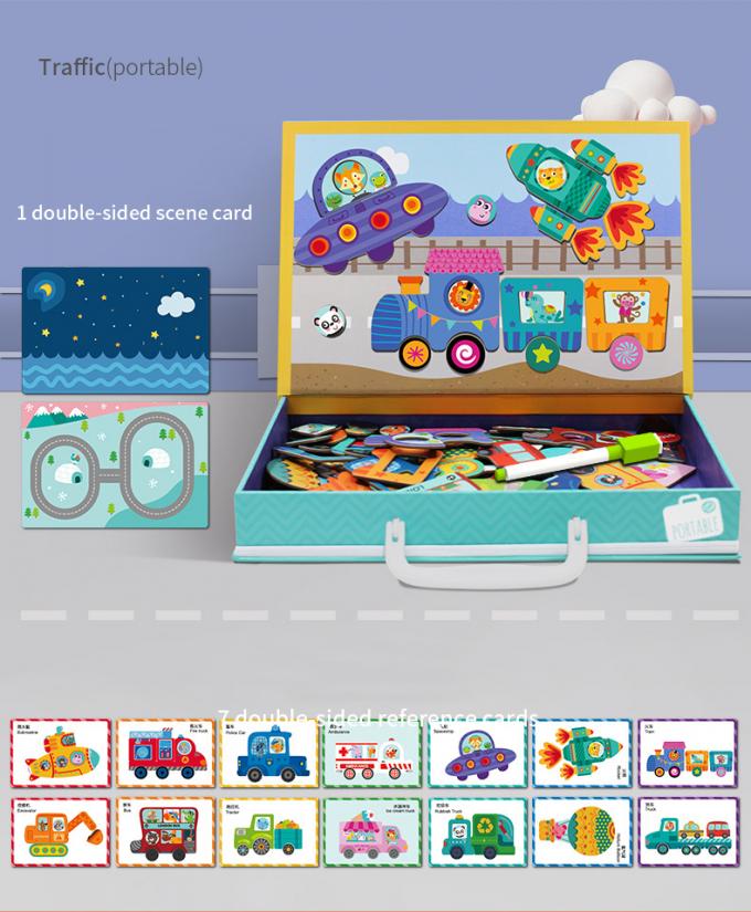 Giao thông bận rộn giáo dục từ tính Jigsaw câu đố dán cho trẻ em 0