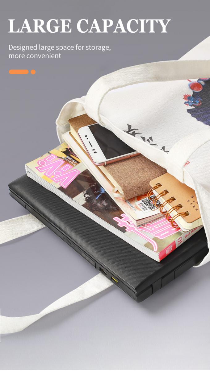 16Oz Nonwoven Plain Canvas Tote Bags Thẻ mua sắm có thể sử dụng nhiều lần 5