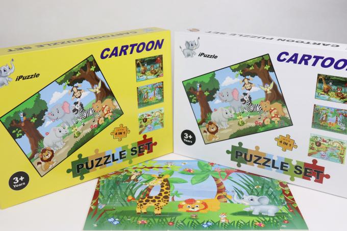 Cool 4 gói giấy Jigsaw Puzzle Trẻ nhỏ 4-8 tuổi Học tập giáo dục 0
