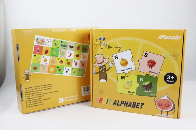 2.5mm Thickness Fruit Alphabet Puzzle 28pcs Sơn mài 2