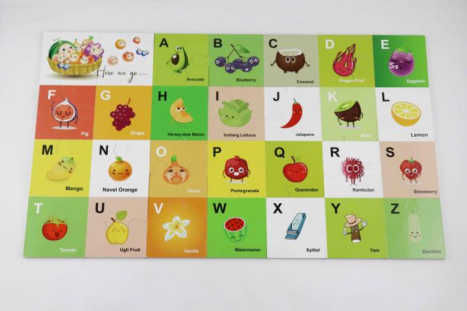 2.5mm Thickness Fruit Alphabet Puzzle 28pcs Sơn mài 0