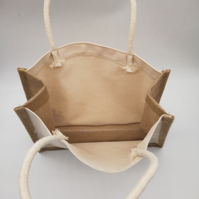 Đàn bà Giáng sinh vải in túi jute cho quà mua sắm 1