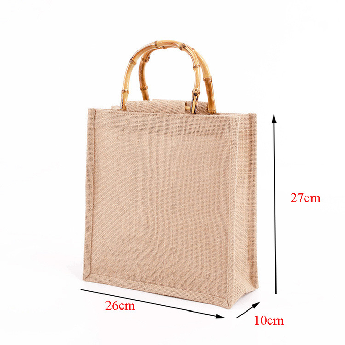 Túi jute tự nhiên làm bằng tay Tote Eco Friendly Hessian Shopping Bag 2