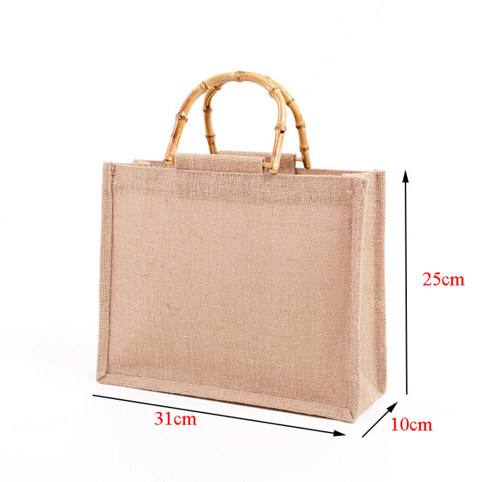 Túi jute tự nhiên làm bằng tay Tote Eco Friendly Hessian Shopping Bag 3