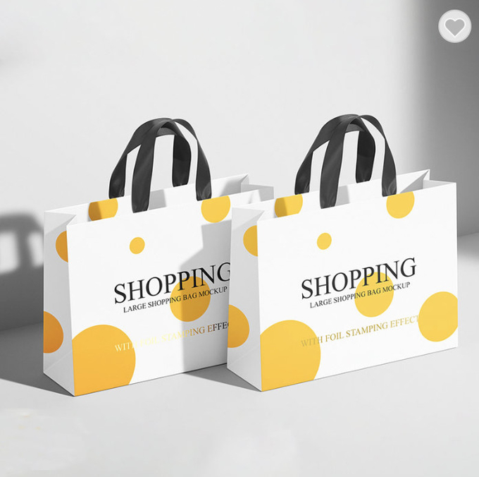 Pantone White Glossy Laminated Paper Bags Thank You Goodie Bags For Business (Thông túi giấy màu trắng sáng) 0