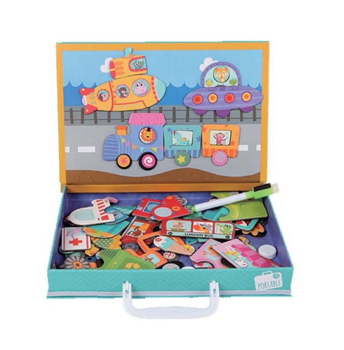 Giao thông bận rộn giáo dục từ tính Jigsaw câu đố dán cho trẻ em 1