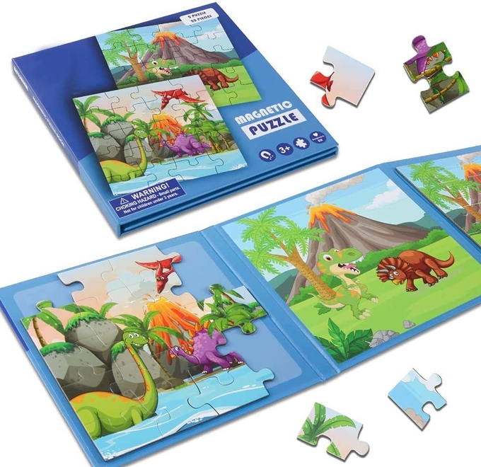 Dinosaur gỗ từ tính câu đố cho trẻ nhỏ 3 5 6 tuổi 2 - 20 miếng 0