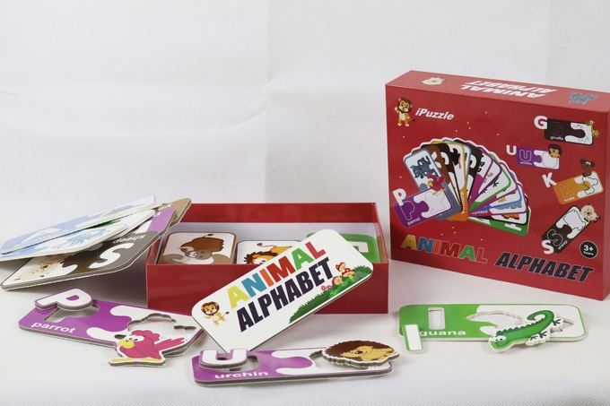 Logo tùy chỉnh Bảng giấy sinh thái Khóa giải câu đố Động vật Alphabet Abc Khả năng khớp 1